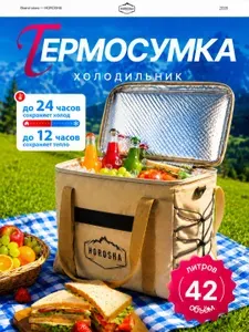Термосумка холодильник дорожная для пикника и природы 42 литра