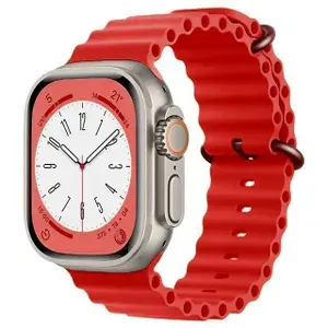 Ремешок силиконовый для Apple Watch 42/44/45/49мм в стиле Ultra, красный