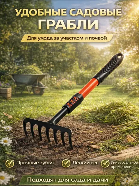 Bumblestar Грабли садовые ручные 5 зубьев 42 см