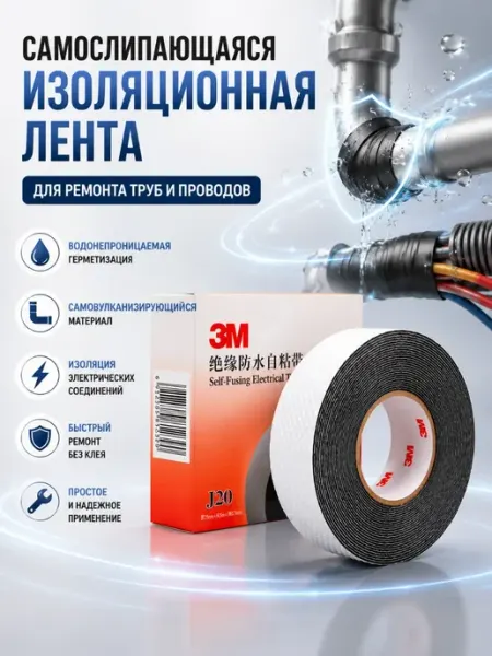 Хошана Изолента самослипающаяся водонепроницаемая для ремонта труб