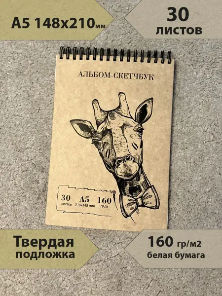 13 год A5 Блокнот-скетчбук на пружине для рисования и записей