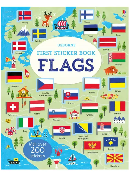 Usborne Детские наклейки Sticker Book First Sticker Book Flags