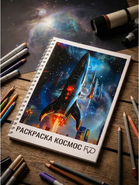 FVD Раскраска антистресс блокнот для мальчиков Космос