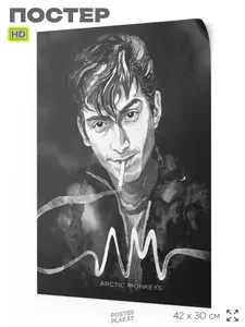 Постер музыкальный, рок-группа Arctic Monkeys, А3 (420х297 мм), интерьерный, SilverPlane