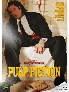 Постер Криминальное чтиво, Pulp Fiction, Квентин Тарантино, по мотивам фильма, для интерьера, А3 (420х297 мм), Постер Плакат