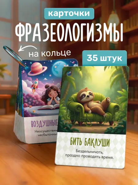 Выручалкин Набор карточек «Фразеологизмы», 35 штук