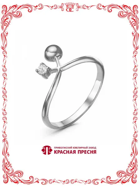 Красная Пресня Бижутерия кольцо Усики с круглым ювелирным стеклом А246787сч