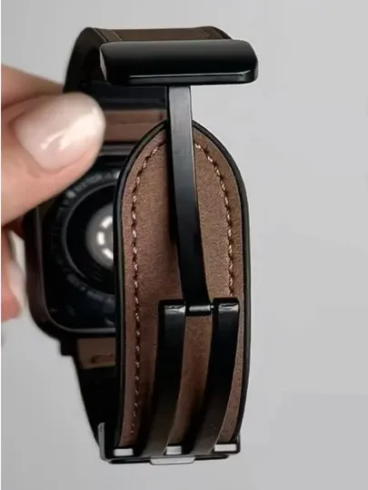 Ремешок для Apple Watch из эко-кожи с магнитной застежкой 42–49 мм S10 S11 Ultra