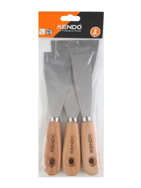 Набор скребков KENDO с деревянной ручкой, 3 шт. 45121