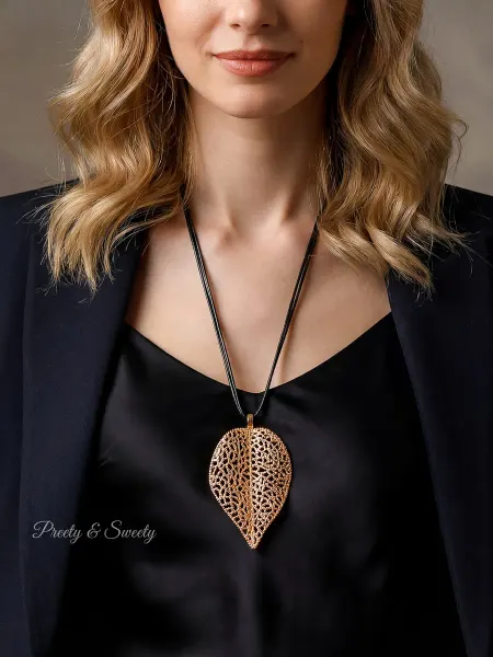 Preety & Sweety Подвеска на шею длинная на шнурке крупная бижутерия