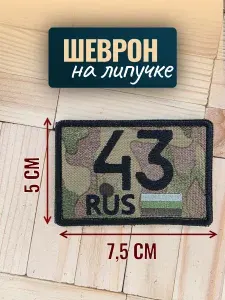 Шеврон на липучке мультикам Кировская область 43 регион