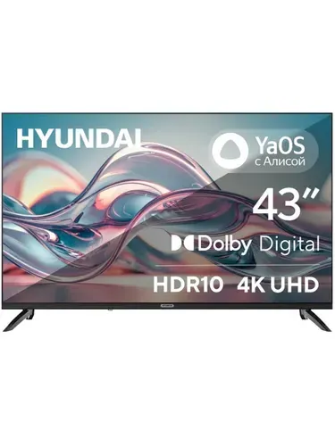 Hyundai Телевизор H-LED43BU7012 HDR10, Smart TV, Wi-Fi, голосовое управление 43″ 4K UHD, черный