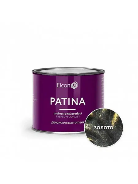 Elcon Краска декоративная Patina, 0,2 кг, золото