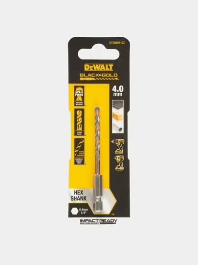 Сверло по металлу DeWALT "BLACK&GOLD" 4х32х80 мм DT20604-QZ