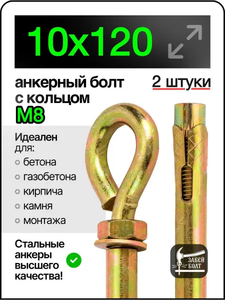 Забей Болт! Анкерный болт с кольцом 10х120 мм 2 шт