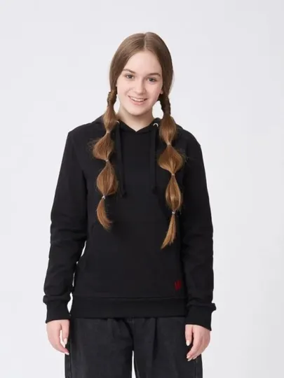 Худи женское однотонное, с капюшоном, без начеса
