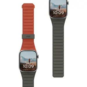 Силиконовый двухцветный ремешок UAG Pathfinder для Apple Watch 44/45/46/49 мм, оливковый/оранжевый (Olive/Rust)