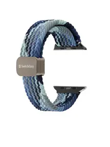 Сетчатый ремешок из нейлона для Apple Watch SwitchEasy Mesh Stainless Steel Apple Watch Loop For Apple Watch 44/45/46/49mm. Цвет: черно-серый