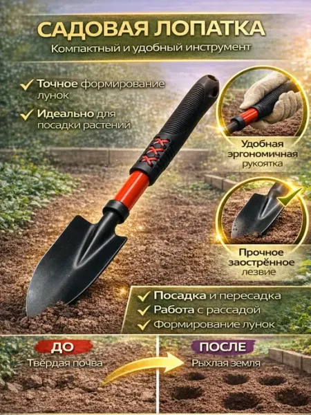 Bumblestar Лопатка садовая ручная для посадки растений 44 см