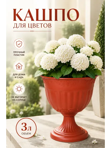 Милих пластик Кашпо-вазон для цветов пластмассовое, напольное, 0,6 л