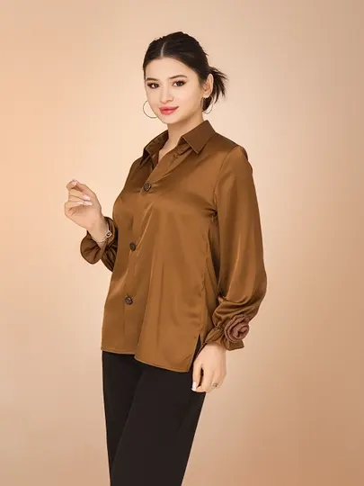 Шелковая рубашка, с розами, больших размеров, DEGO, 44-S 58-5XL