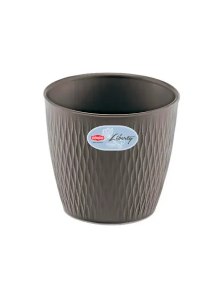 Stefanplast Горшок из пластика LIBERTY д.16х15 см, каменно-серый