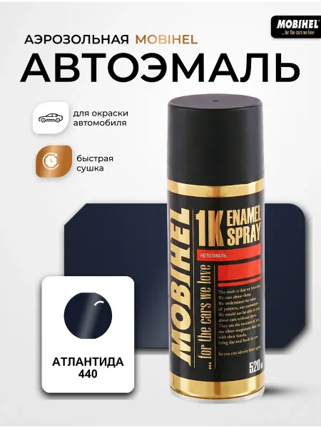 MOBIHEL Краска автомобильная аэрозольная баллончик Атлантида 440