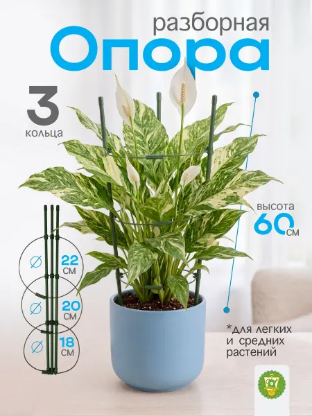 Garden Show Опора разборная для комнатных растений 3 кольца, 60 см