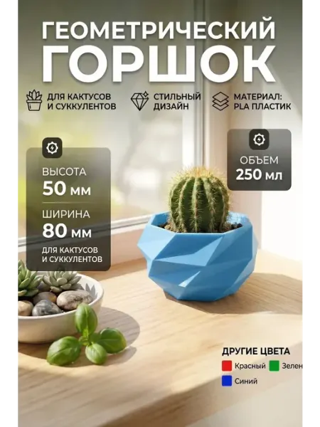 Горшок для цветов, для кактусов и суккулентов