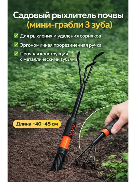 Няк Рыхлитель почвы ручной 3 зуба