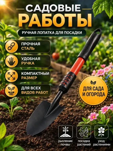 СУМАЯ1908 Лопатка садовая ручная для посадки и рыхления почвы