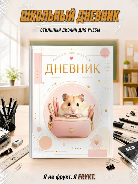 Школьный дневник 1-11 класс Хомяк в школьном пенале