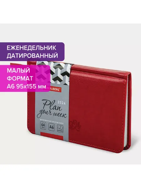 Brauberg Ежедневник датированный 2024 А6 (3шт)