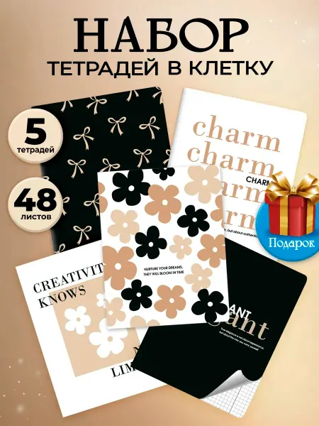 ШКОЛЬНЫЙ МИР Тетрадь 48 листов в клетку 5 штук