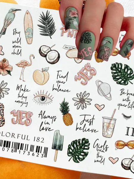IBDI NAILS Летние слайдеры наклейки для ногтей фрукты