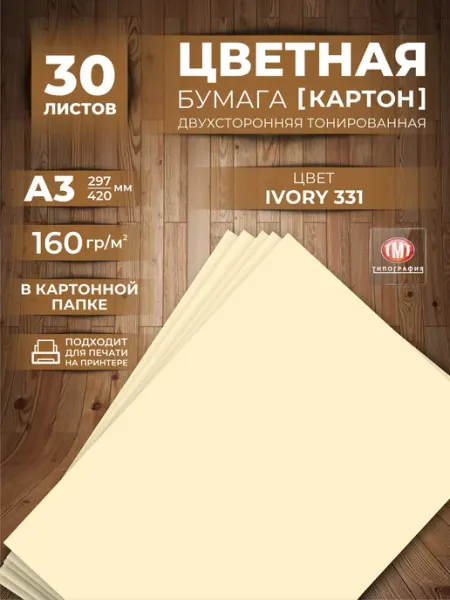 Типография ТМТ Бумага (картон) художественная А3 двусторонний