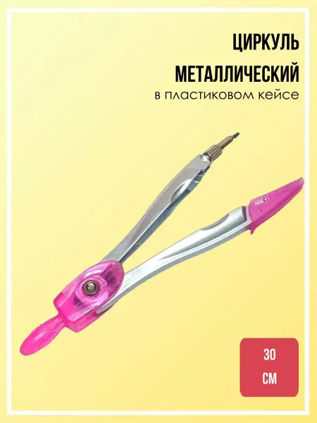Канцтовары для школы Циркуль школьный, металлический в пластиковом кейсе