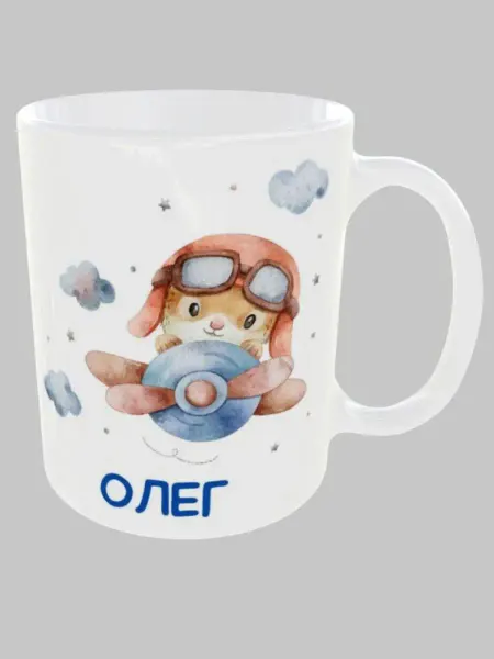 MnogoVsego Кружка именная с принтом в подарок "Олег"