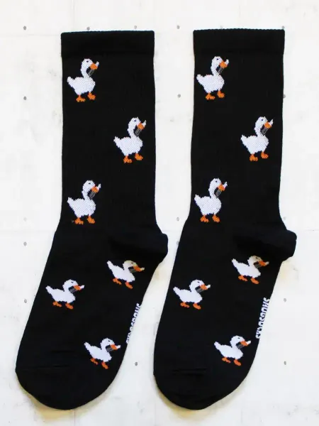 Snugsocks Высокие прикольные носки с принтом и рисунком гусем