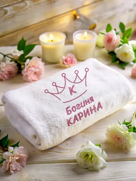 VINONO Полотенце именное махровое банное Карина