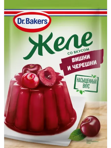 Dr.Bakers Желе со вкусом вишни и черешни, 45г х 3 шт
