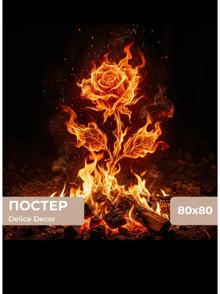 DeliceDecor Постер Огненный цветок 80х80