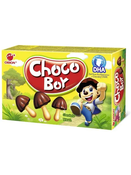 Orion Печенье Choco Boy Шоколадные грибочки, 45г
