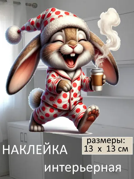 Подалирий Наклейка зайка кофе