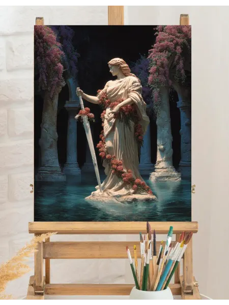 Art on Canvas Статуя воительницы Картина по номерам 40x50