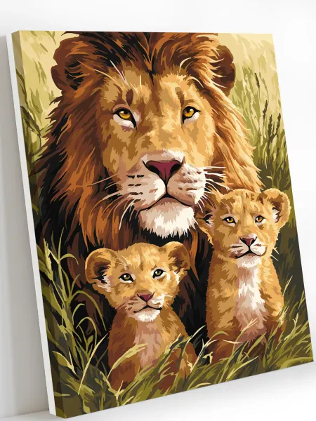 Art on Canvas Папа лев Картина по номерам на холсте 40х50 см