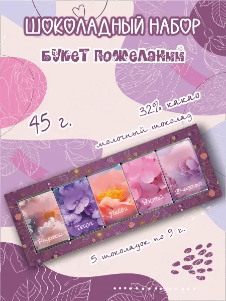 PROchocolate Шоколад молочный "Букет пожеланий ", 45г
