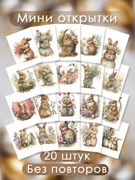 Letmeprint Набор открыток " Кролики" 20 шт