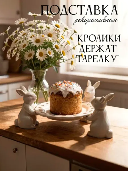 Cherry Beauty Подставка декоративная "Кролики держат тарелку"
