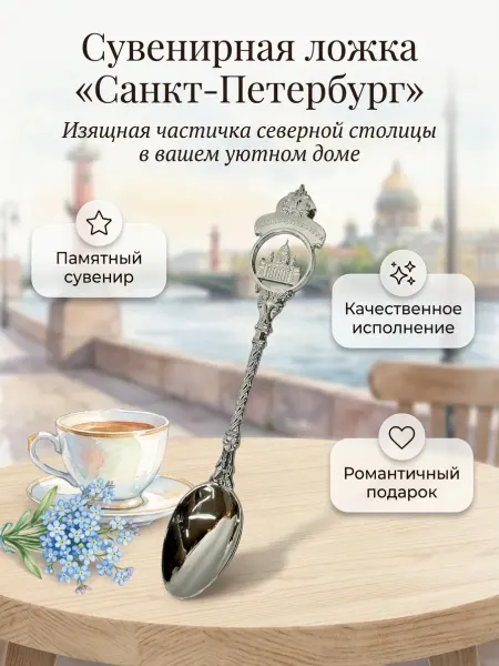 Bjorn Сувенирная ложка, сувениры "Санкт-Петербург"
